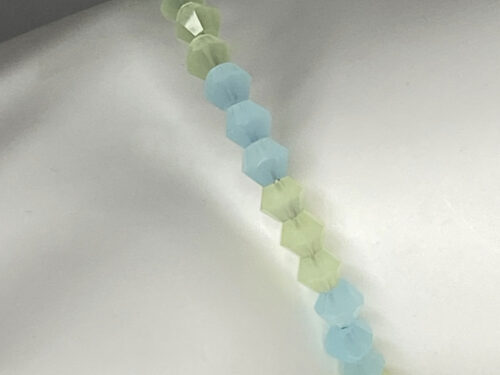 ND Memory wire green/blue beaded layering bracelet