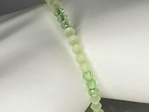 ND Memory wire Lt green layering bracelet