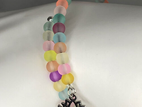 ND Memory wire multi-coloured beaded layering bracelet