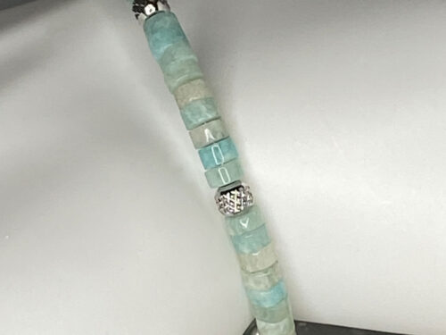 ND Memory wire amazonite beaded healing bracelet