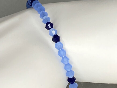 ND Memory wire blue beaded layering bracelet