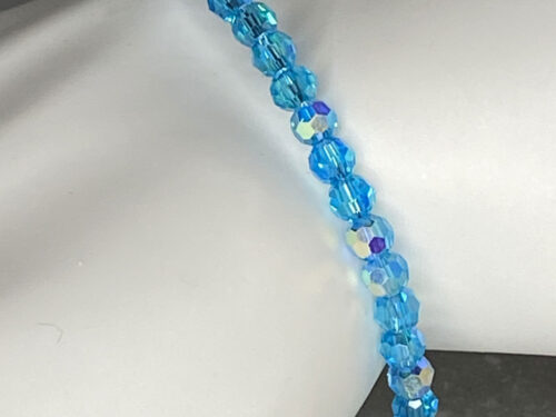 ND Memory wire blue mirrored beaded layering bracelet