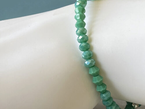 ND Memory wire green beaded layering bracelet