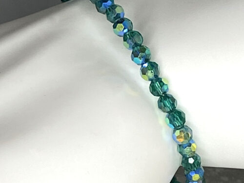 ND Memory wire green mirrored beaded layering bracelet