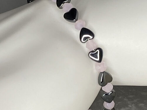 ND Memory wire hematite beaded healing bracelet