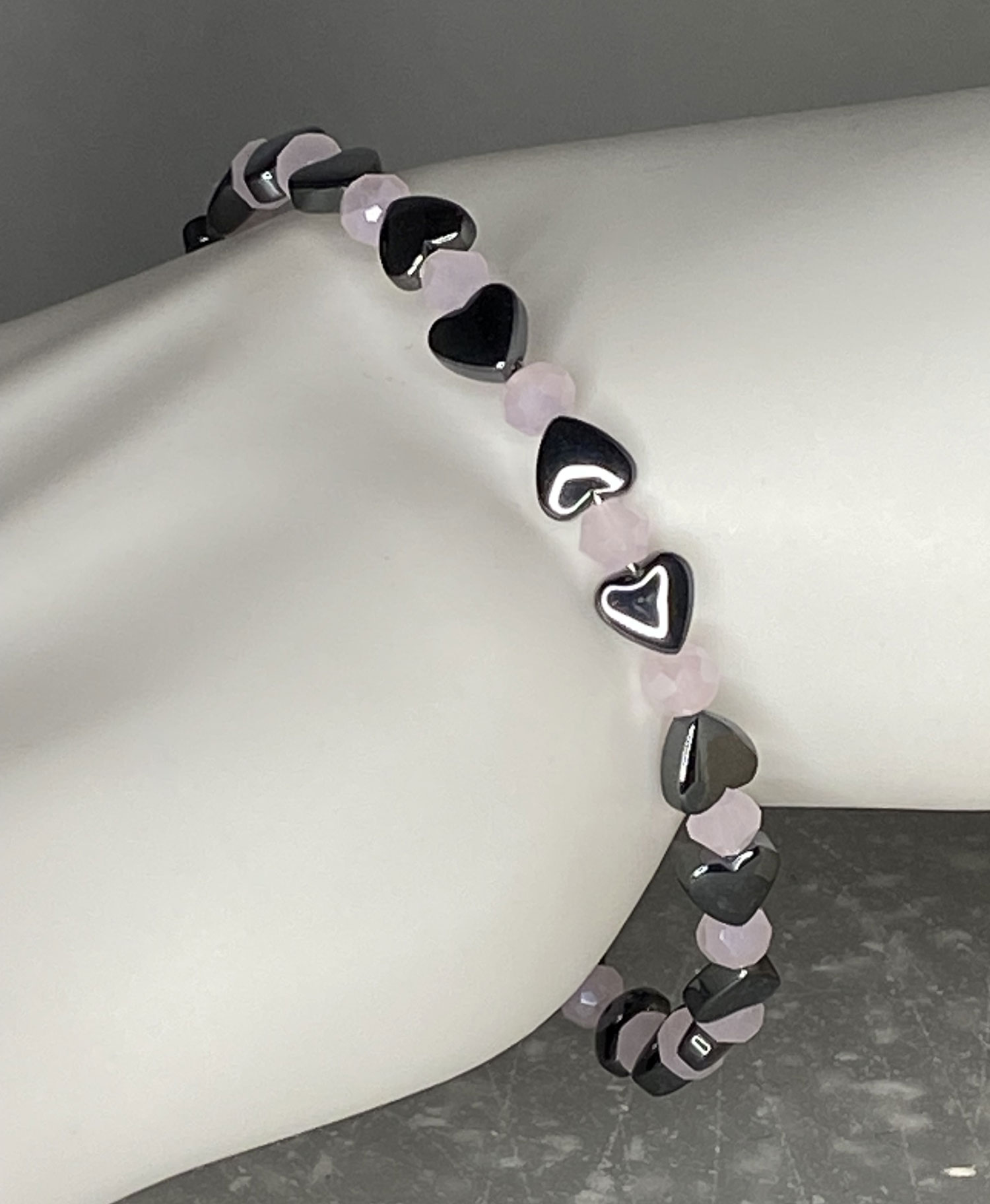 ND Memory wire hematite beaded healing bracelet