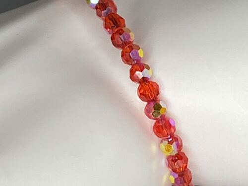 ND Memory wire red mirrored beaded layering bracelet