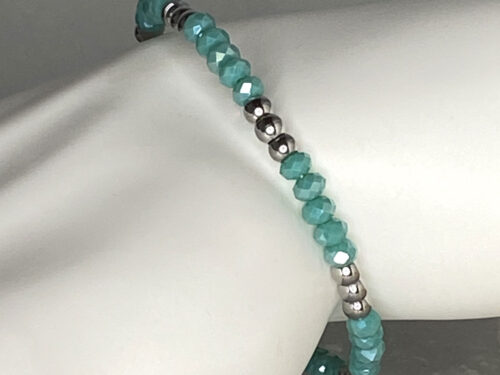 ND Memory wire turquoise beaded layering bracelet