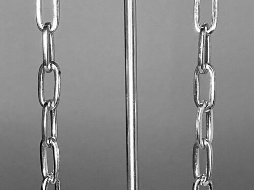 ND Upcycled silver tone chain earrings