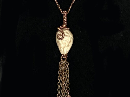 ND Upcycled copper wrapped healing pendant necklace