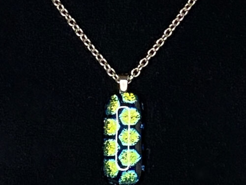 Pre-loved Dichroic glass pendant necklace