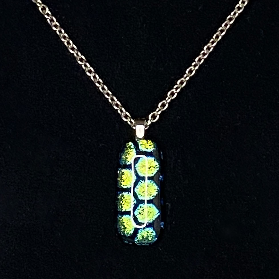 Pre-loved Dichroic glass pendant necklace