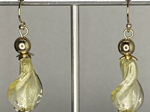 Pre-loved Gold foil artisan glass earrings