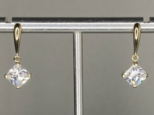 Pre-loved 10K gold & CZ earrings