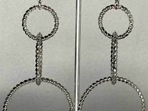 Pre-loved Silver tone textured triple hoop earrings