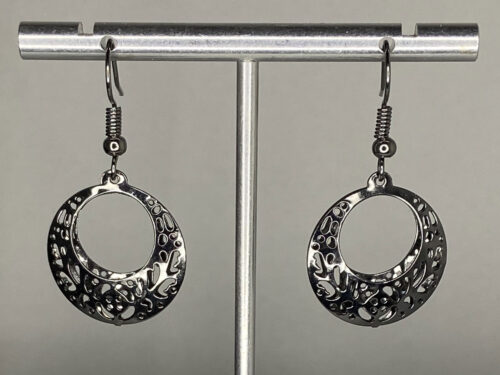 Vintage Erica Lyons black openwork earrings