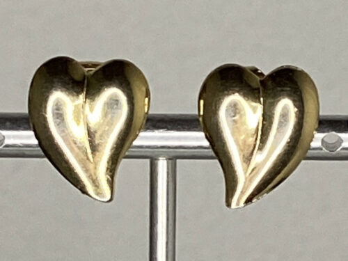Vintage Gold plated clip on heart earrings
