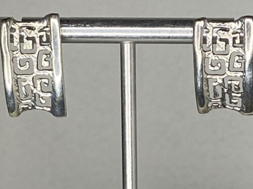 Vintage Sterling silver Greek key design post earrings