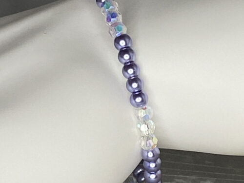 ND Memory wire blue pearl layering bracelet M/L