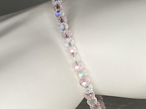 ND Memory wire pink beaded layering bracelet S/M