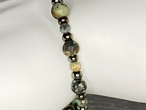 ND Upcycled African turquoise memory wire healing bracelet