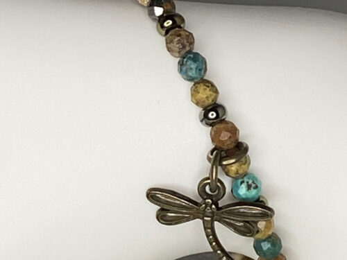 ND Upcycled African turquoise memory wire healing bracelet