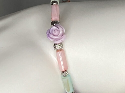 ND Upcycled memory wire MOP healing bracelet