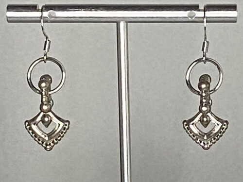 ND Upcycled silver tone Moroccan inspired dangle earrings