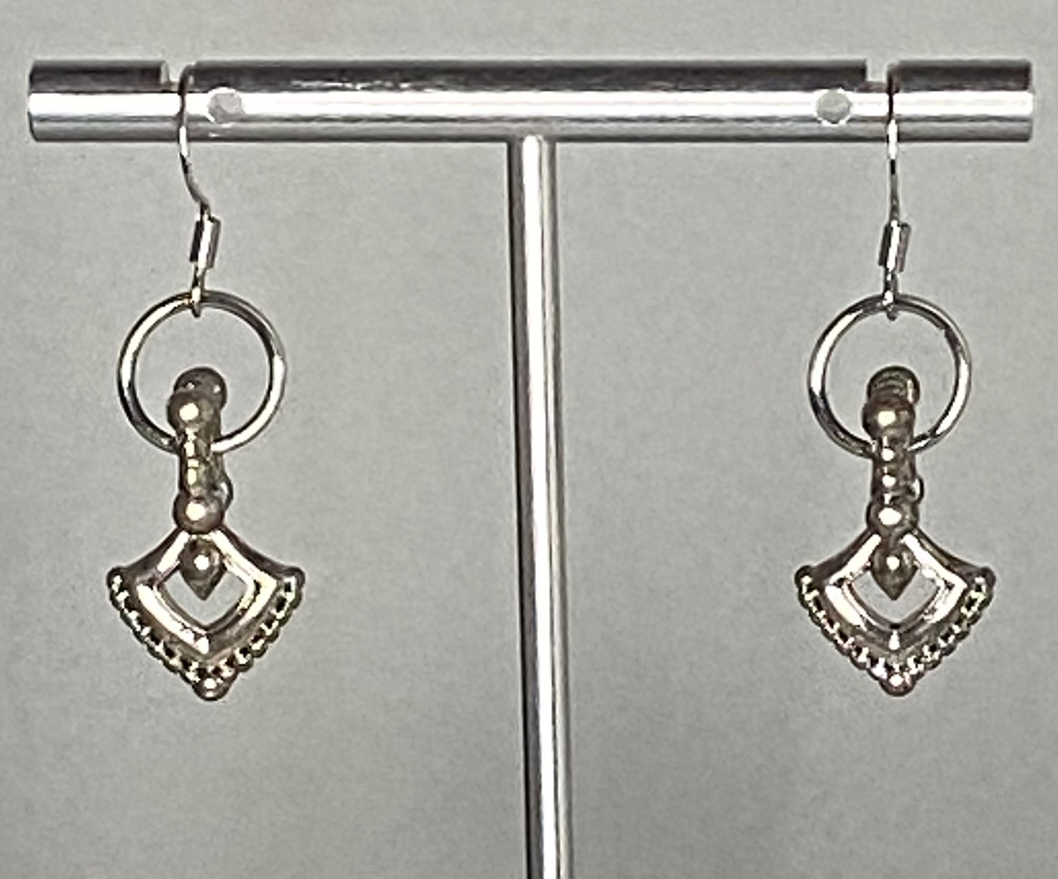 ND Upcycled silver tone Moroccan inspired dangle earrings