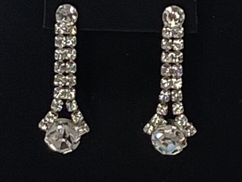 Pre-loved Silver plated rhinestone drop earrings