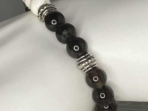 Pre-loved Smoky quartz and howlite healing bracelet S/M