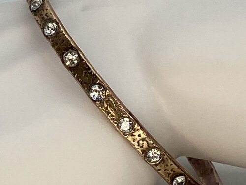 Pre-loved Copper & rhinestone bangle/bracelet 8.5"