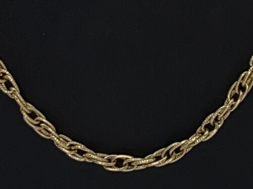 Pre-loved Gold tone 5mm textured oval link chain necklace