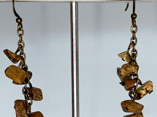 Pre-loved Picture jasper Boho earrings