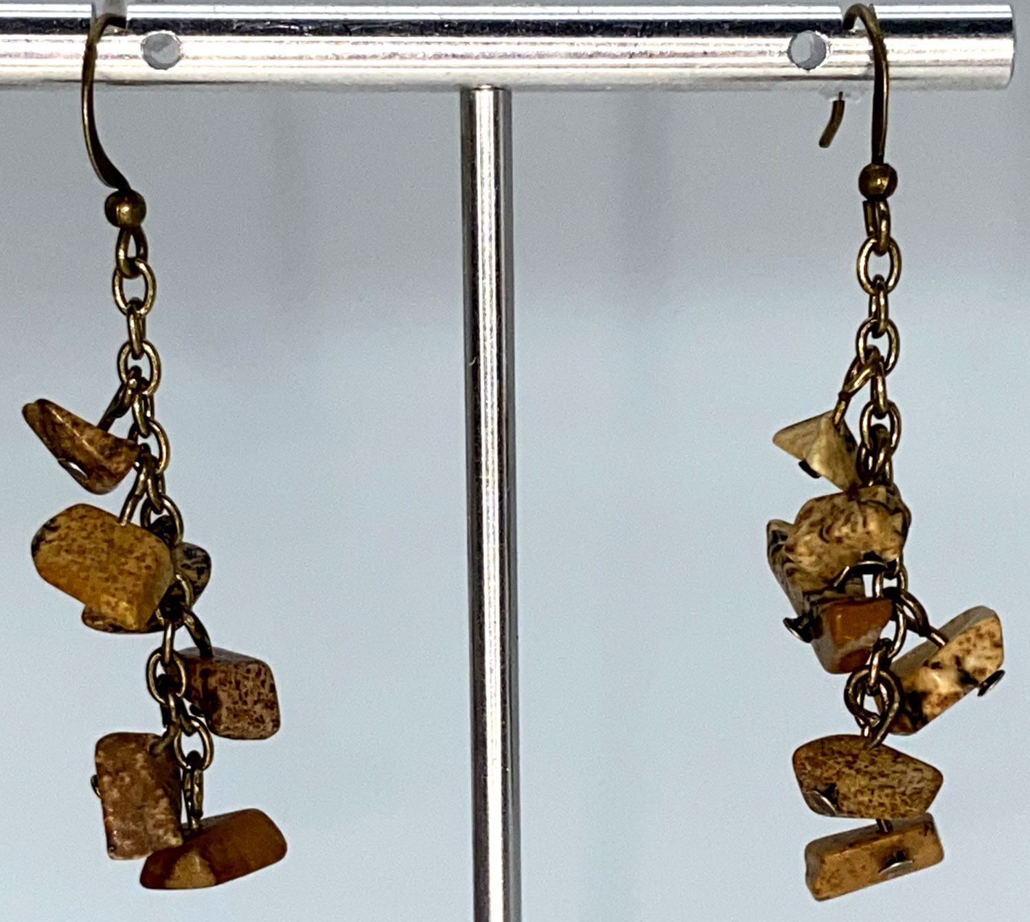 Pre-loved Picture jasper Boho earrings