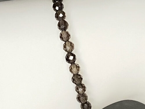 Pre-loved smokey brown faceted glass bead bracelet