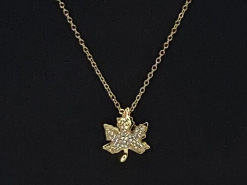 Pre-loved Gold plated FAC maple leaf pendant necklace