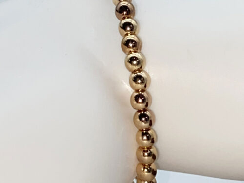 ND Memory wire gold tone bead layering bracelet S/M