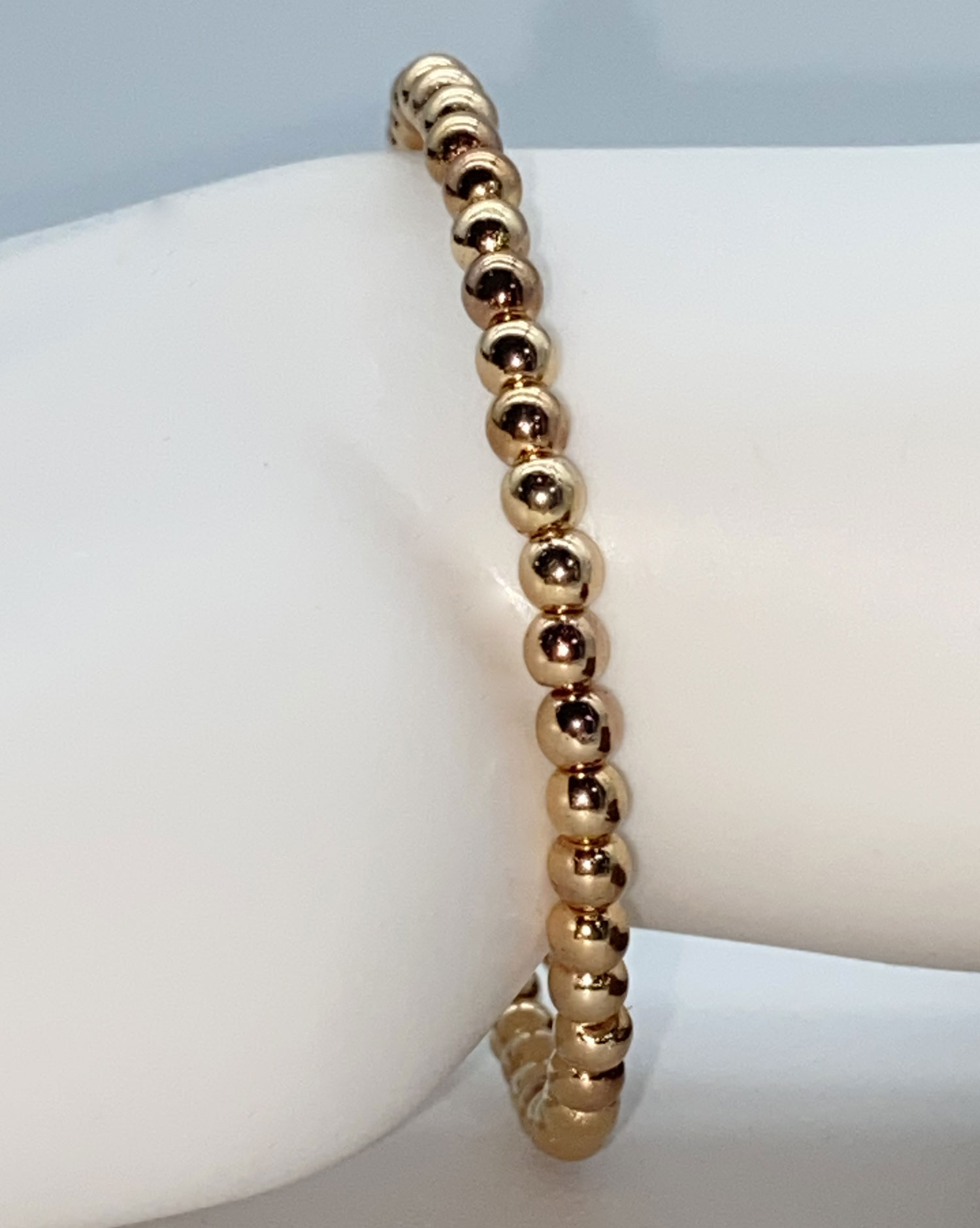 ND Memory wire gold tone bead layering bracelet S/M