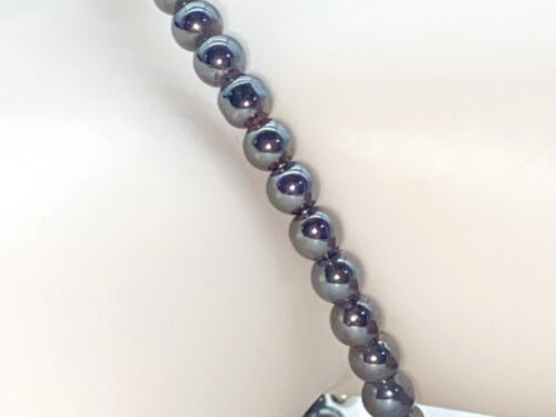 ND Memory wire upcycled hematite bead healing bracelet M/L