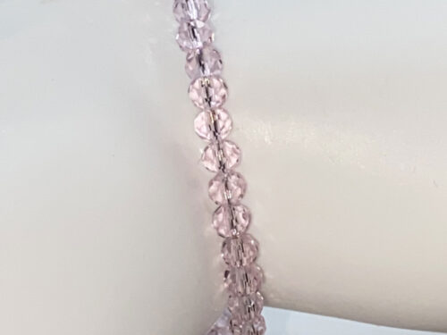 ND Memory wire Lt. pink beaded layering bracelet M/L