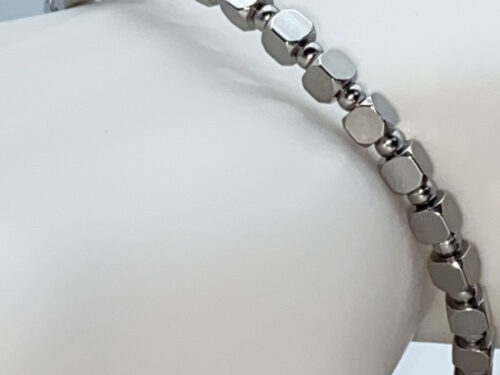 ND Memory wire SS beaded bracelet M/L