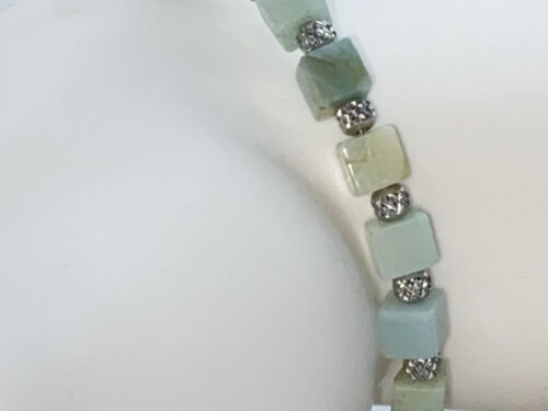 ND Memory wire Amazonite beaded healing bracelet M/L
