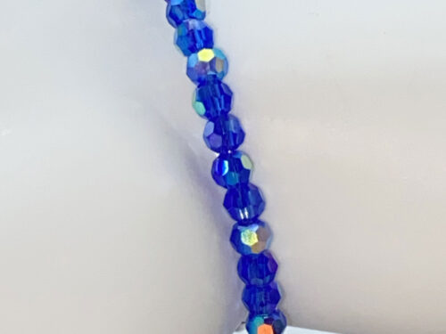 ND Memory wire Dk blue mirror layering bracelet S/M