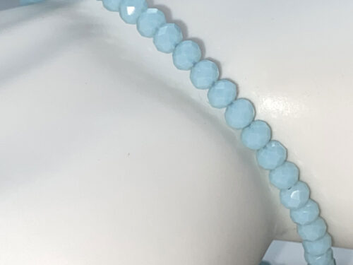 ND Memory wire Opaque soft blue beaded layering bracelet-M/L
