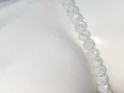 ND Memory wire Opaque white beaded layering bracelet-S/M