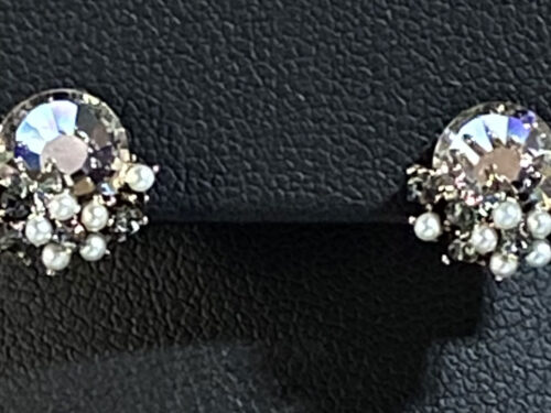 Pre-loved Rhodium plated "Sunrise" post earrings