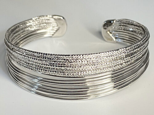 Pre-loved FAC rhodium plated cuff bracelet