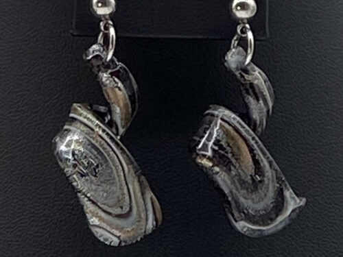 Pre-loved Spiral artisan glass post earrings