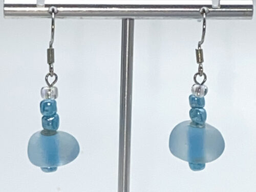 Pre-loved Blue faux sea glass earrings